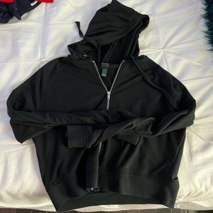 Black cropped zip up